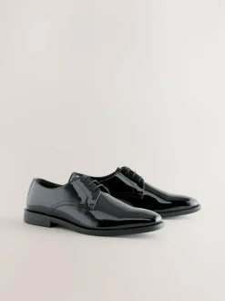 Next Black Patent Leather Derby Shoes Outlet