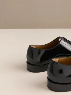 Next Black Patent Leather Oxford Toe Cap Shoes New