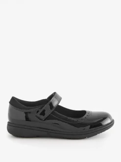 Next Black Patent Narrow Fit (E) School Leather Brogue Detail Mary Jane Shoes Online