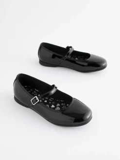 Next Narrow Fit (E) Leather Mary Jane School Shoes Black Patent