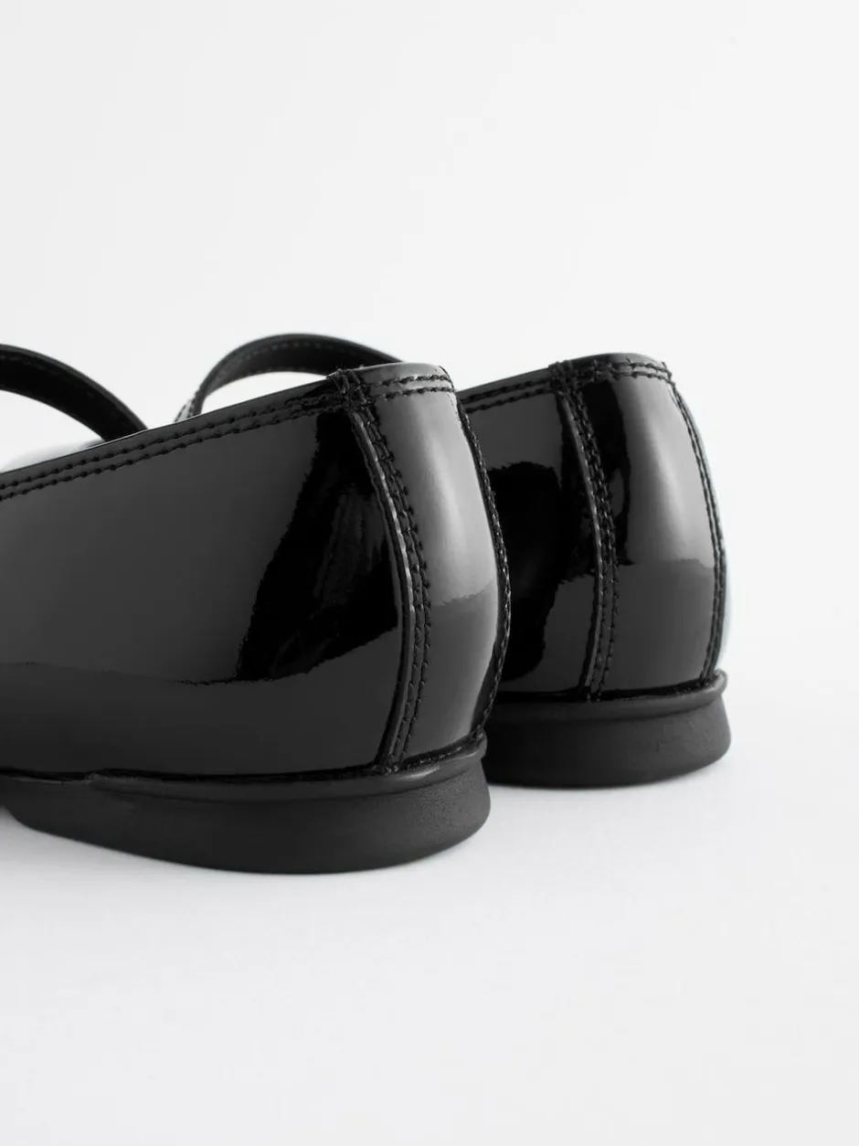 Next Narrow Fit (E) Leather Mary Jane School Shoes Black Patent