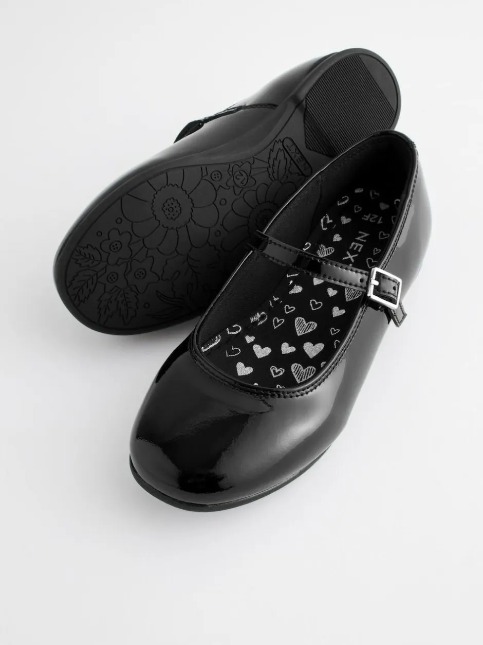 Next Narrow Fit (E) Leather Mary Jane School Shoes Black Patent