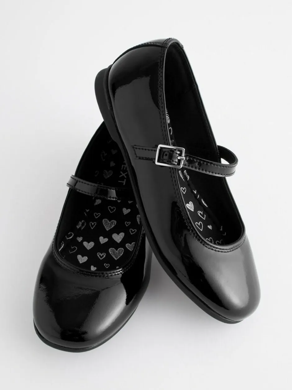 Next Narrow Fit (E) Leather Mary Jane School Shoes Black Patent