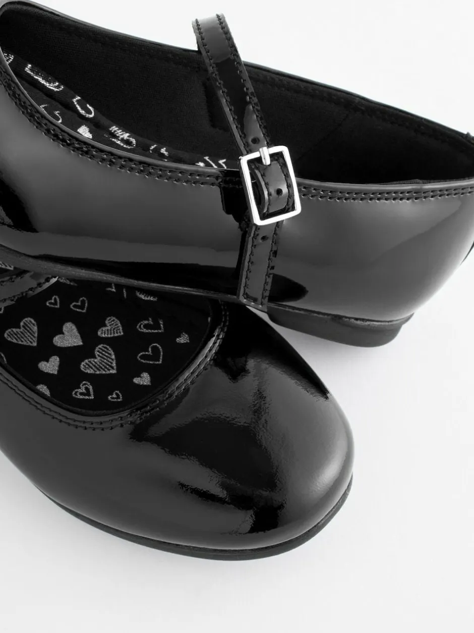 Next Narrow Fit (E) Leather Mary Jane School Shoes Black Patent