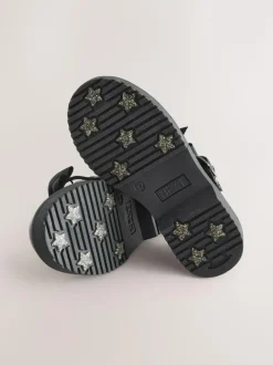 Next Standard Fit (F) Bow Chunky Mary Jane School Shoes Black Patent Discount