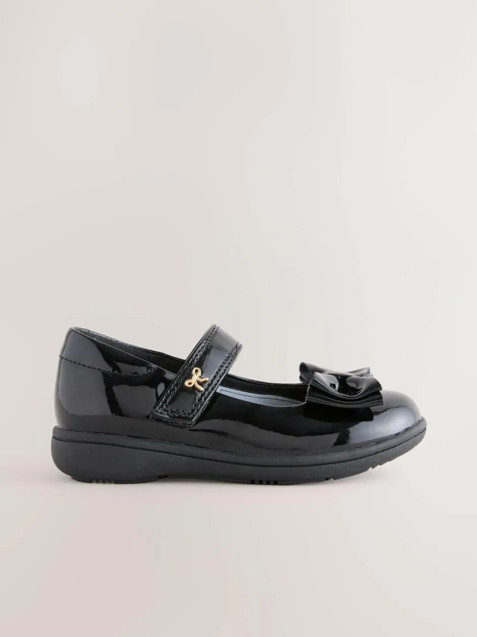 Next Black Patent Wide Fit (G) Bow Mary Jane School Shoes Best