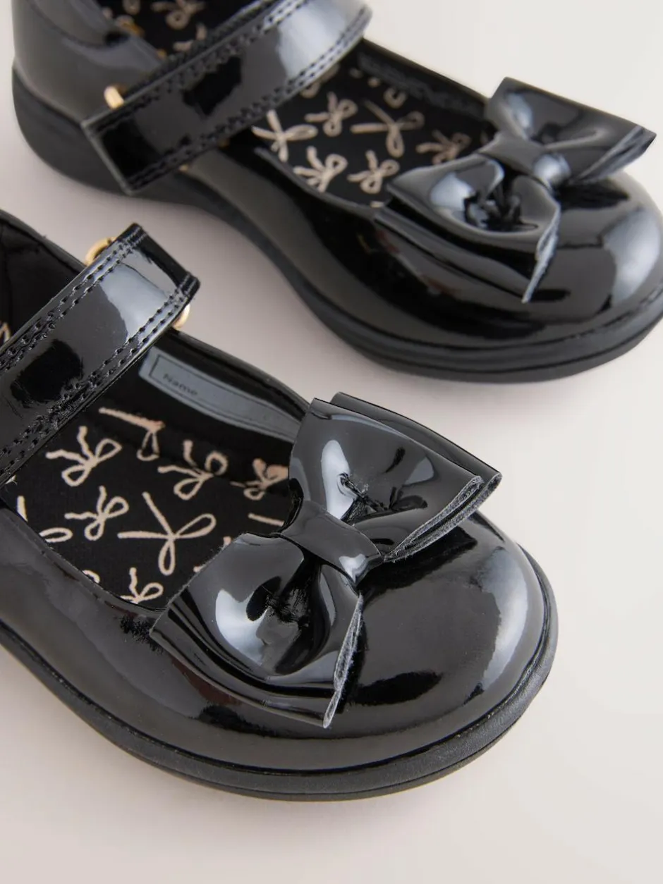 Next Black Patent Wide Fit (G) Bow Mary Jane School Shoes Best