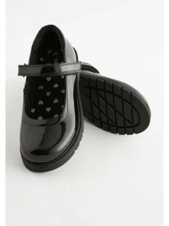 Next Black Patent Wide Fit (G) School Leather Chunky Mary Jane Shoes