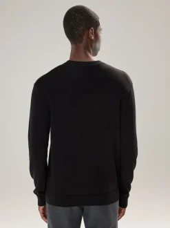 Next Plain Regular Fit Cotton Rich Crew Neck Jumper Black Discount
