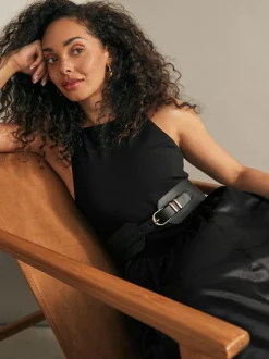 Next Black PU Corset Belt Best