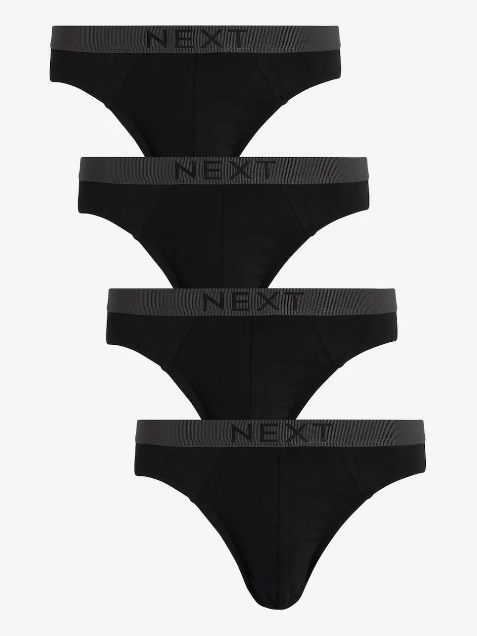 Next Black Pure 100% Cotton Briefs 4 Pack Hot