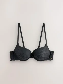 Next Black Push Up Pad Plunge A-D Wow Triple Boost Lace Multiway Bra Discount