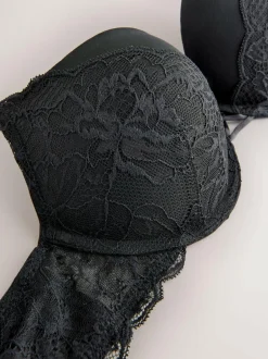Next Black Push Up Pad Plunge A-D Wow Triple Boost Lace Multiway Bra Discount