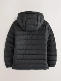 Next Black Quilted Midweight Hooded Jacket (3-16yrs) Outlet