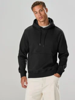 Next Black Regular Fit Heavyweight Cotton Rich Jersey Hoodie Hot
