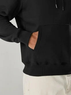 Next Black Regular Fit Heavyweight Cotton Rich Jersey Hoodie Hot