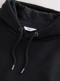 Next Black Regular Fit Heavyweight Cotton Rich Jersey Hoodie Hot