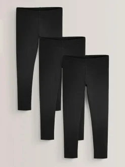 Next Black Regular Fit Leggings 3 Pack (3-16yrs) Best