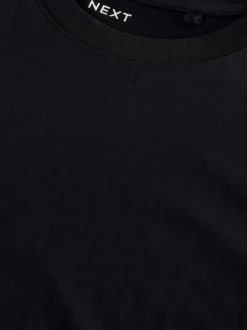 Next Black Regular Fit Long Sleeve Crew Neck T-Shirt