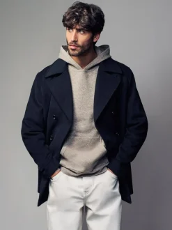 Next Regular Fit N.Premium Soft Touch Peacoat with Wool Black Discount