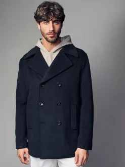 Next Regular Fit N.Premium Soft Touch Peacoat with Wool Black Discount