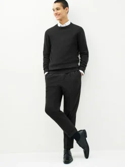 Next Regular Fit Pure Cotton Crew Jumper Black Discount