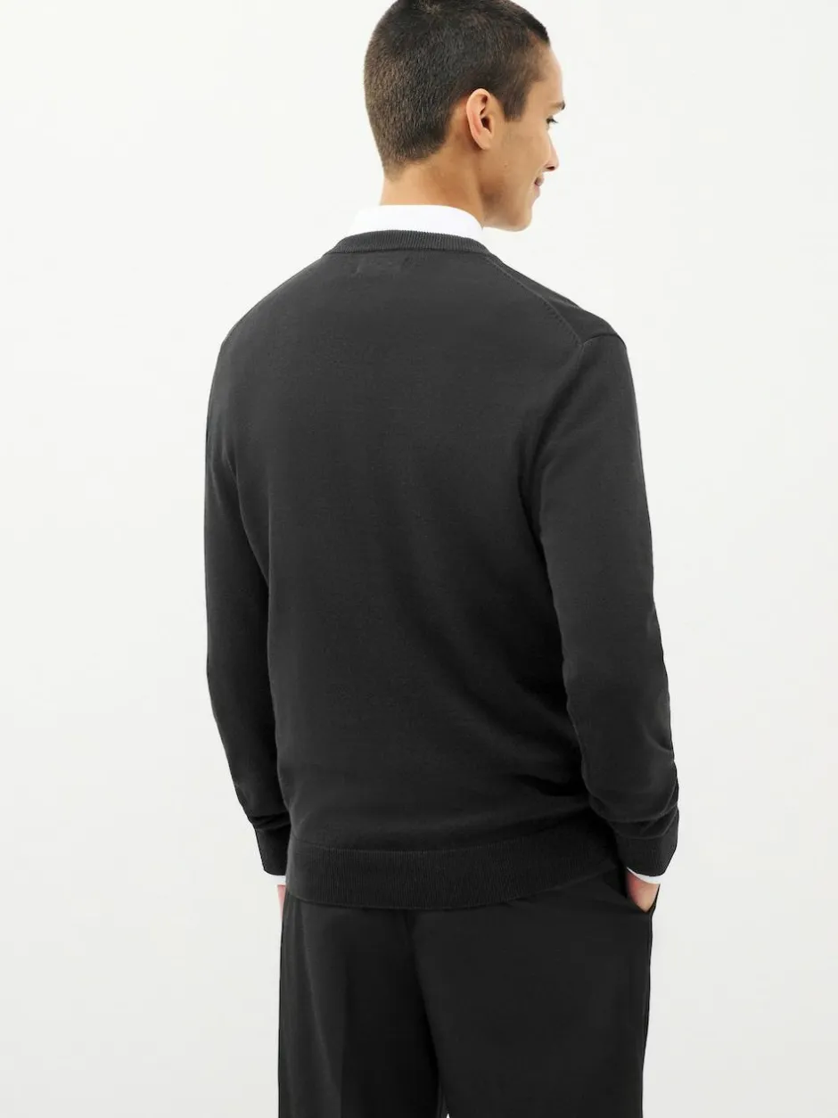 Next Regular Fit Pure Cotton Crew Jumper Black Discount