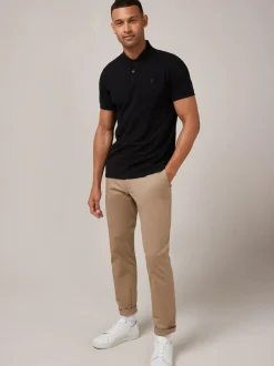 Next Black Regular Fit Short Sleeve Pique Polo Shirt Sale