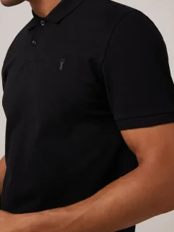 Next Black Regular Fit Short Sleeve Pique Polo Shirt Sale