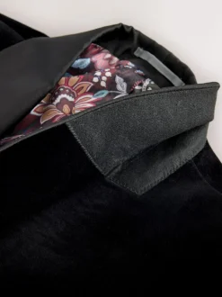 Next Regular Fit Signature Pontoglio Italian Velvet Blazer With Shawl Lapel Black Hot