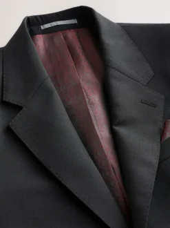 Next Regular Fit Signature Nova Fides 100% Italian Wool Suit Jacket Black Hot