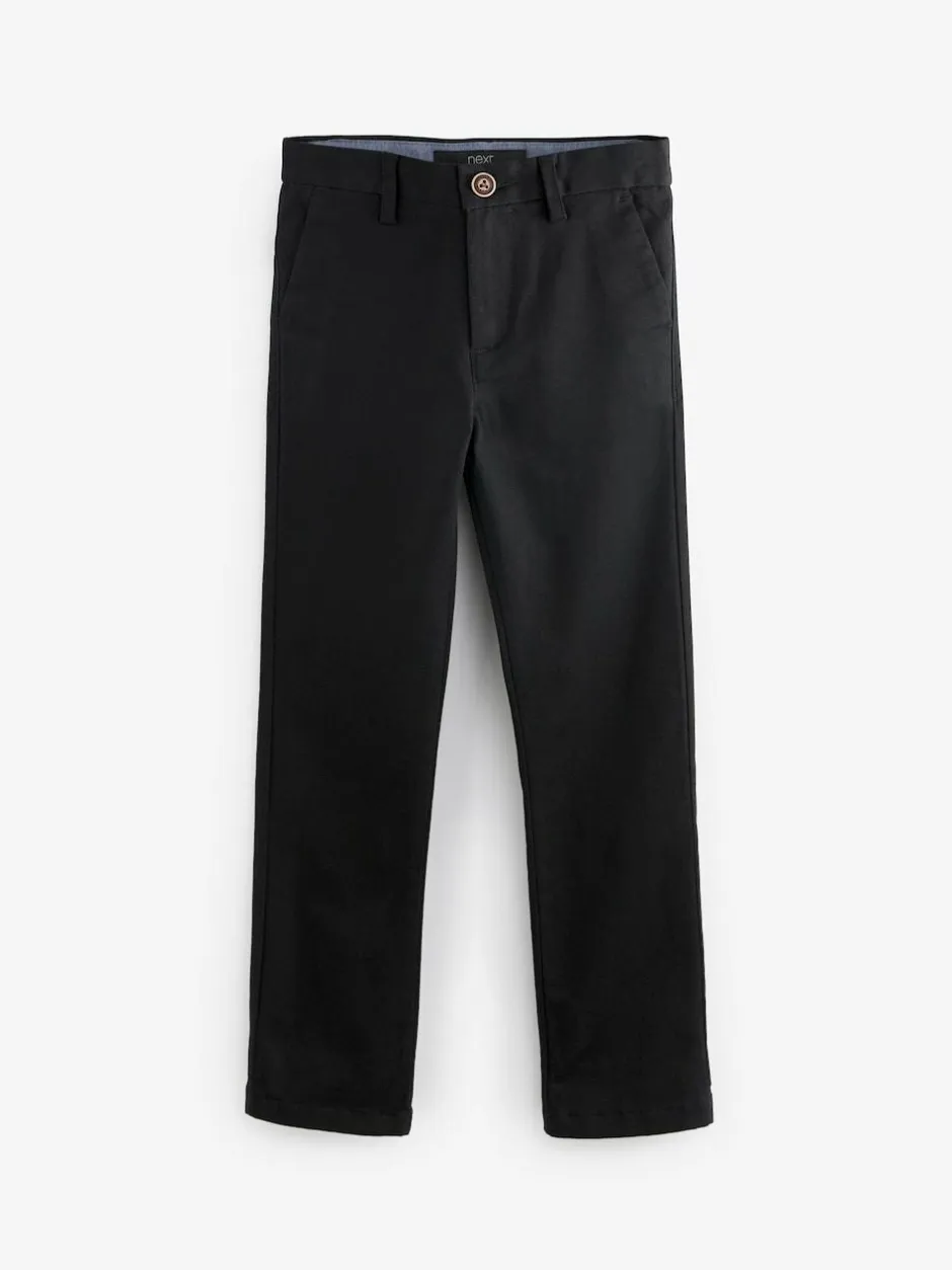 Next Black Regular Fit Stretch Chino Trousers (3-17yrs) Online