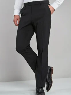 Next Black Regular Fit Stretch Smart Trousers Sale