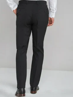 Next Black Regular Fit Stretch Smart Trousers Sale