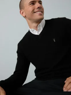 Next Regular Fit Textured Oxford Mock Shirt Jumper Black Hot