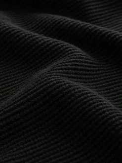 Next Regular Fit Textured Oxford Mock Shirt Jumper Black Hot