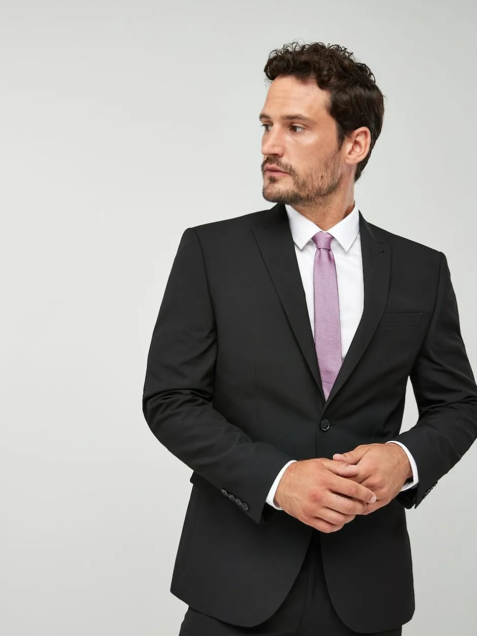 Next Regular Fit Two Button Suit Jacket Black Outlet