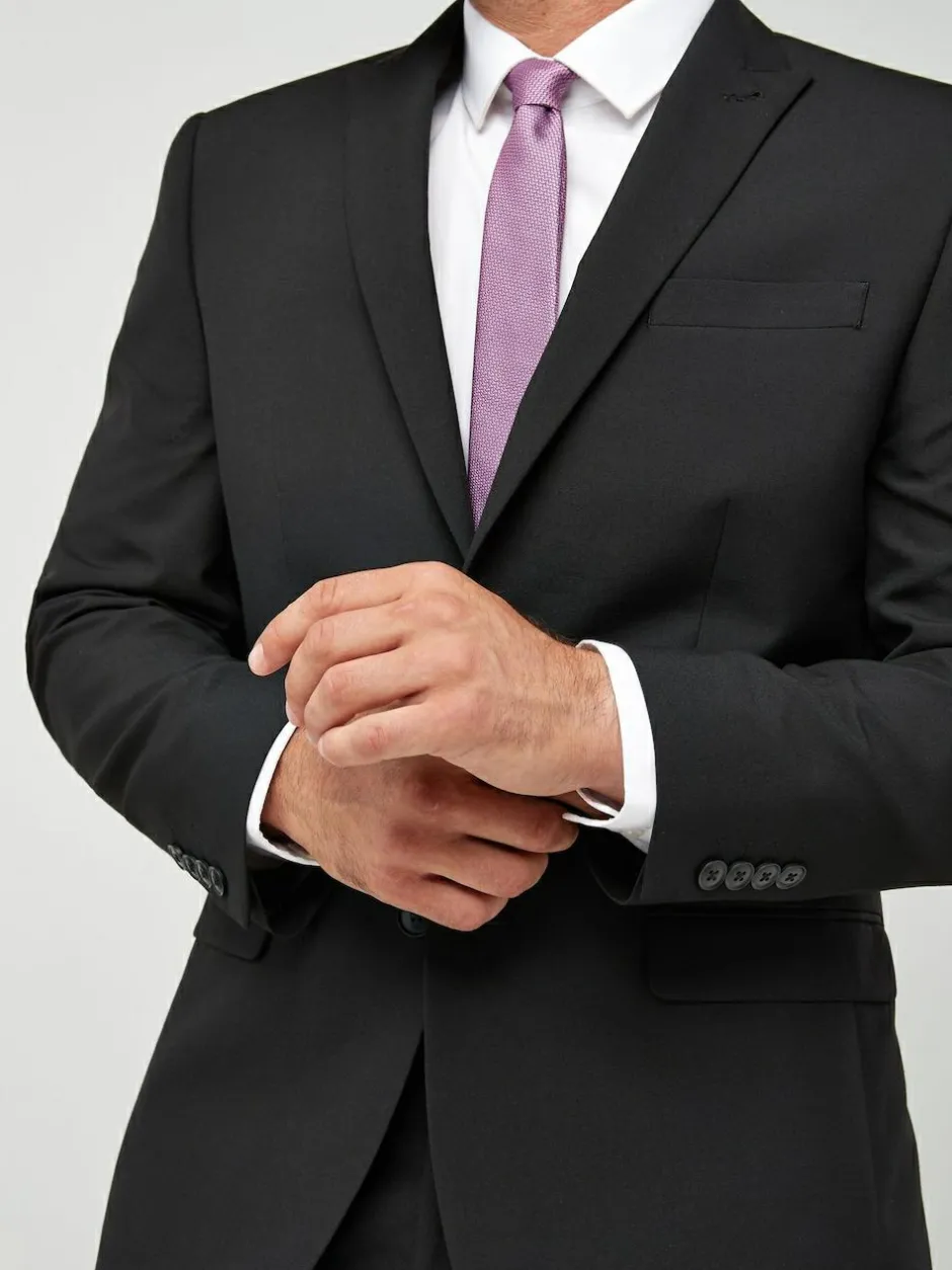 Next Regular Fit Two Button Suit Jacket Black Outlet