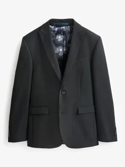 Next Regular Fit Two Button Suit Jacket Black Outlet
