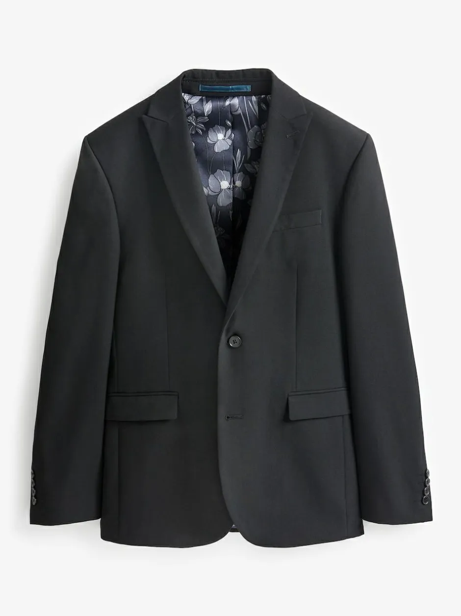 Next Regular Fit Two Button Suit Jacket Black Outlet