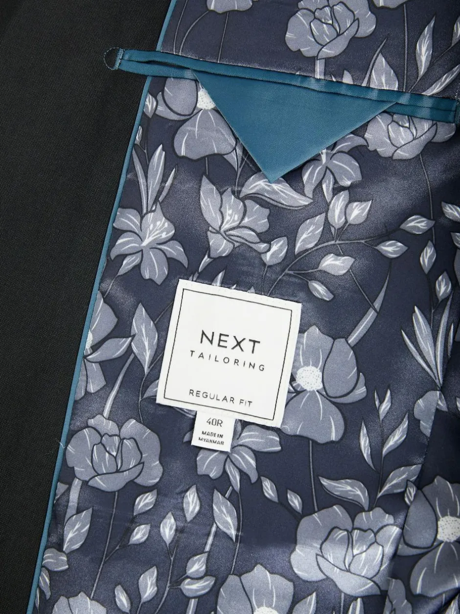 Next Regular Fit Two Button Suit Jacket Black Outlet