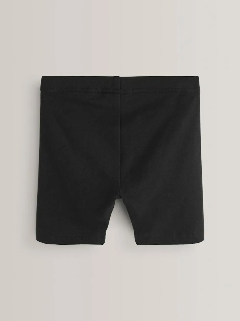 Next Regular Length 5 Pack Cotton Rich Stretch Cycle Shorts (3-16yrs) Black Clearance