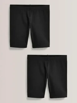 Next Regular Length 2 Pack Cotton Rich Stretch Cycle Shorts (3-16yrs) Black Discount
