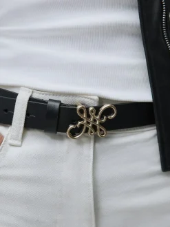 Next Regular Statement Buckle Leather Belt Black Outlet
