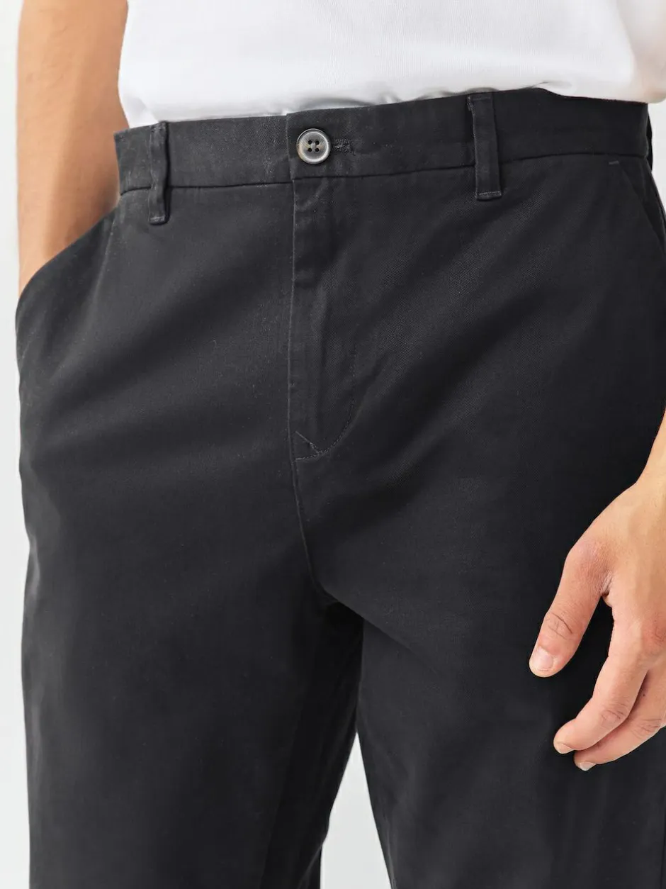 Next Black Regular Tapered Fit Stretch Chinos Trousers Discount