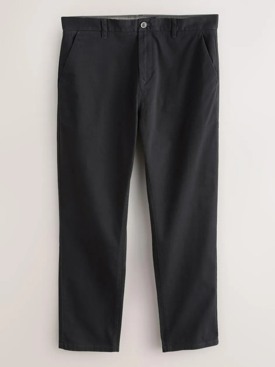 Next Black Regular Tapered Fit Stretch Chinos Trousers Discount