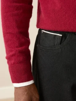 Next Regular Tapered Fit Signature Selvedge Denim Jeans Black