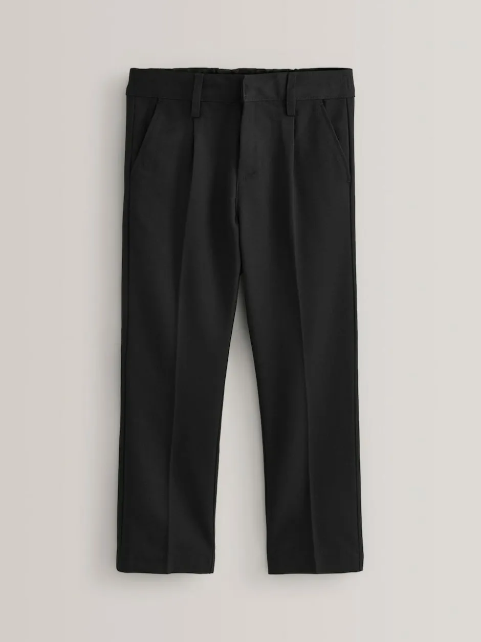 Next Regular Waist School Pleat Front Trousers (3-17yrs) Black