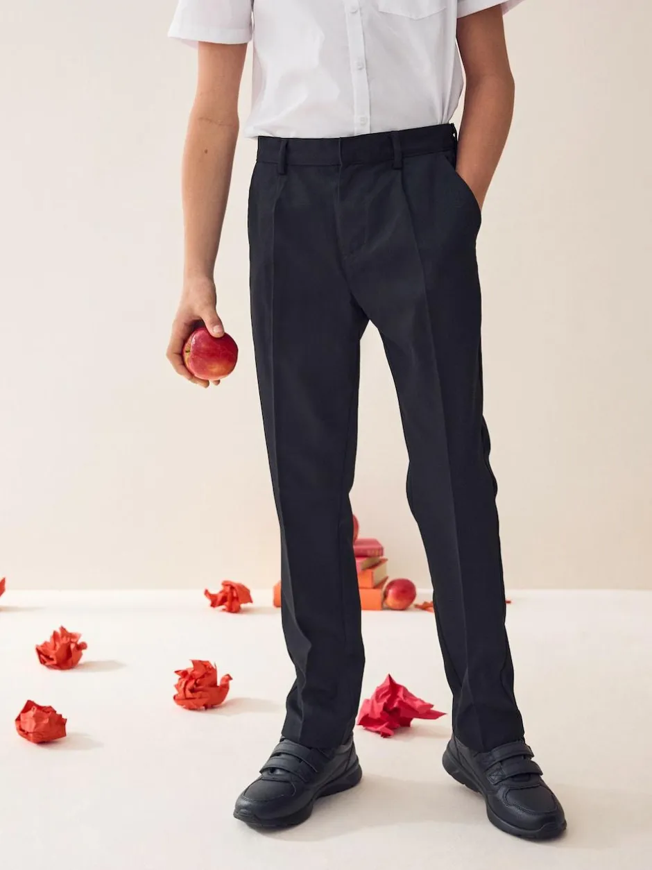 Next Regular Waist School Pleat Front Trousers (3-17yrs) Black