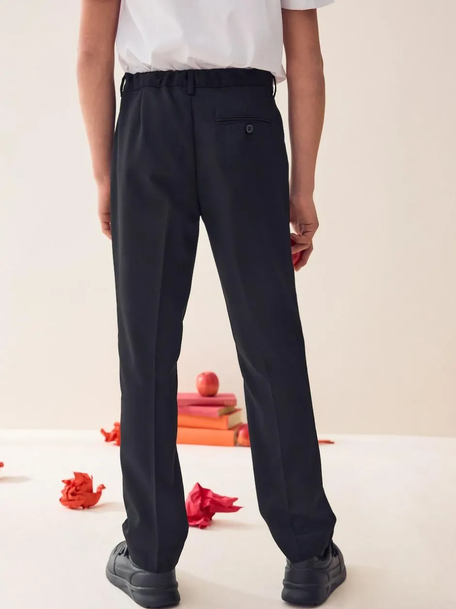 Next Regular Waist School Pleat Front Trousers (3-17yrs) Black